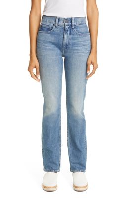 Lafayette 148 New York Reeve High Waist Straight Ankle Jeans in Faded Skyline