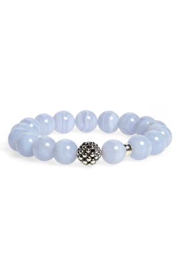 LAGOS Bead Stretch Bracelet in Blue Lace Agate