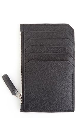 ROYCE New York Zip Leather Card Case in Black