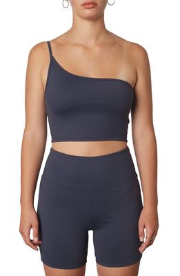 Nia Lucy One-Shoulder Tank & Bike Shorts in Midnight