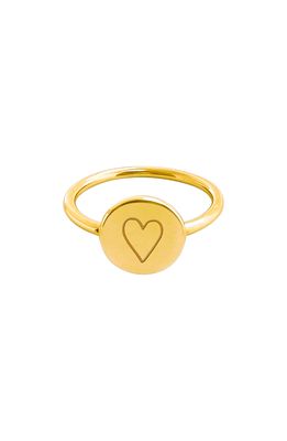 Tiny Tags Perfectly Imperfect Heart Signet Ring in Gold