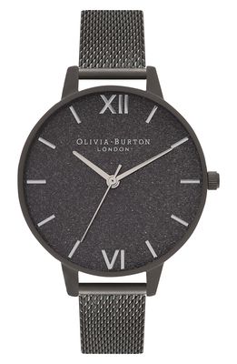 Olivia Burton Glitter Mesh Strap Watch