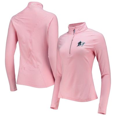 Women's Levelwear Pink Miami Marlins Energy Half-Zip Raglan Jacket