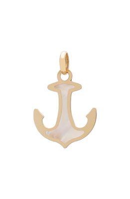 Stephanie Windsor Mother-of-Pearl & Onyx Anchor Pendant in Yellow Mother Of Pearl