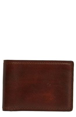 Bosca Small Dolce Contrast Bifold Wallet in Brown/green