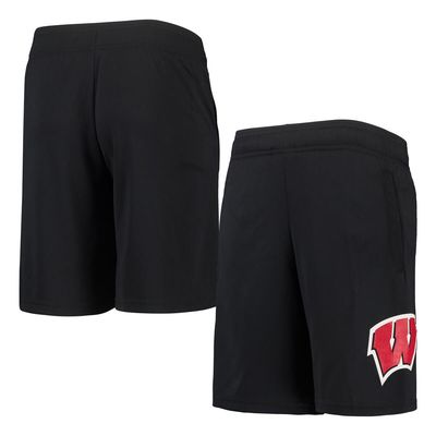 Youth Under Armour Black Wisconsin Badgers Tech Shorts