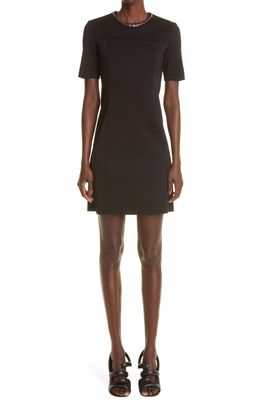 Givenchy G-Link Chain Collar Minidress in Black/Silvery