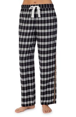 DKNY Cotton Blend Pajama Pants in Black Plaid