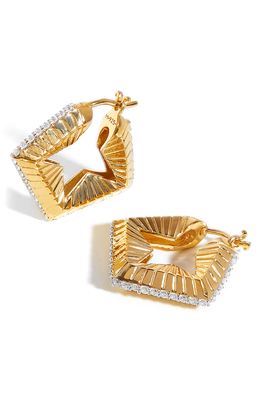 Missoma Celestial Hidden Star Pave Hoop Earrings in Gold