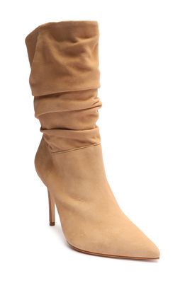 Schutz Ashlee Slouch Pointed Toe Boot in Honey Beige