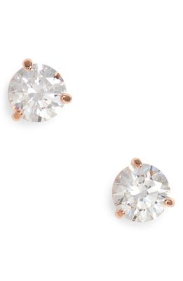 Swarovski Solitaire Crystal Stud Earrings in White/rose Gold