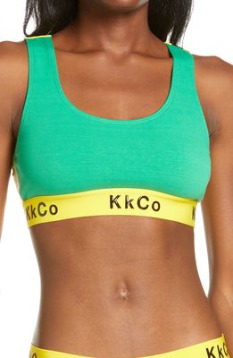 KkCo Logo Sports Bra in Lemon/Lime