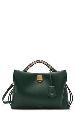 Mulberry Iris Leather Top Handle Bag in Mulberry Green - Chalk