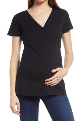Angel Maternity Maternity/Nursing T-Shirt in Black