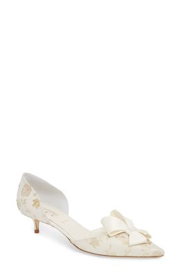 Something Bleu Cliff Bow d'Orsay Pump in Romance Ivory