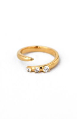 Missoma Cubic Zirconia Bypass Ring in Gold