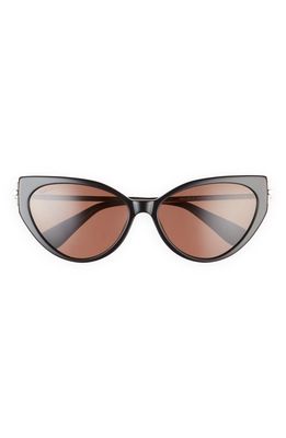 Max Mara 57mm Cat Eye Sunglasses in Black/Gold/Brown