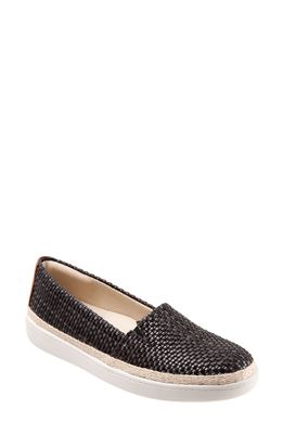 Trotters Accent Slip-On Sneaker in Black Faux Leather