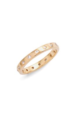 Argento Vivo Sterling Silver Cubic Zirconia Dot Ring in Gold
