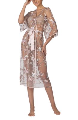 Rya Collection Stunning Sheer Organza Robe in Sepia Rose