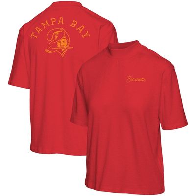 Women's Junk Food Red Tampa Bay Buccaneers Half-Sleeve Mock Neck T-Shirt