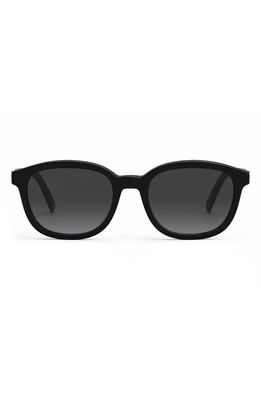 Dior 30Montaigne 52mm Round Sunglasses in Shiny Black /Gradient Smoke