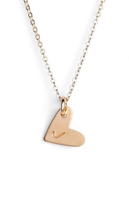 Nashelle 14k-Gold Fill Initial Mini Heart Pendant Necklace in Gold/J