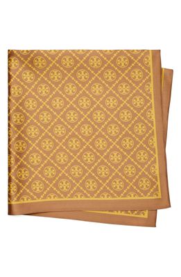 Tory Burch Diamond Dot Two-Tone Square Scarf in Gold /Antique Gold