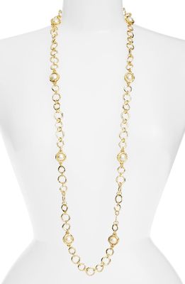 Karine Sultan Long Imitation Pearl Necklace in Gold