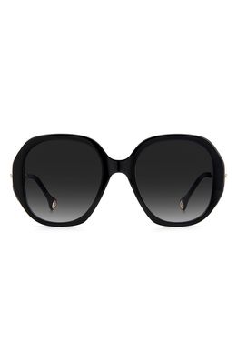 Carolina Herrera Round Sunglasses in Black /Grey Shaded