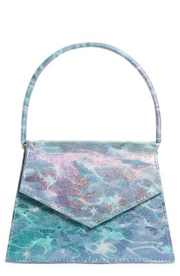 Anima Iris Zaza Leather Top Handle Bag in Valerian Turquoise