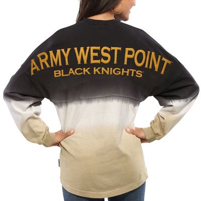 Women's Black Army Black Knights Ombre Long Sleeve Dip-Dyed Spirit Jersey