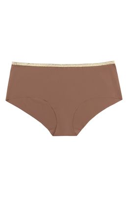 Uwila Warrior Happy Seams Metallic Trim Seamless Briefs in Toffee