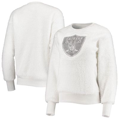 TOUCH BY ALYSSA MILANO Women's Touch White Las Vegas Raiders Milestone Tracker Pullover Sweatshirt
