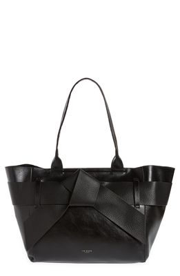 Ted Baker London Jimma Large Faux Leather Tote Bag in Black