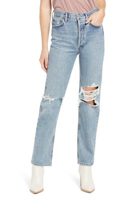 AGOLDE '90s Pinch High Waist Straight Leg Organic Cotton Jeans in Backdrop Mediu