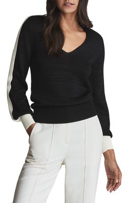 Reiss Taylor Cotton Blend Sweater in Black