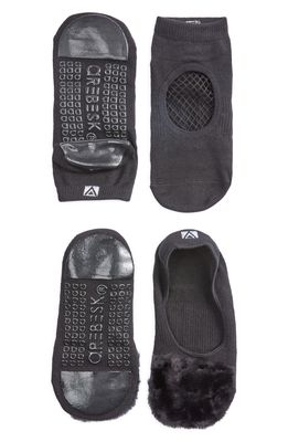 Arebesk Phish Net Assorted 2-Pack Closed Toe Ankle Socks in Black - Black