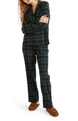Madewell Bedtime Reywood Plaid Flannel Pajamas in Smoky Spruce