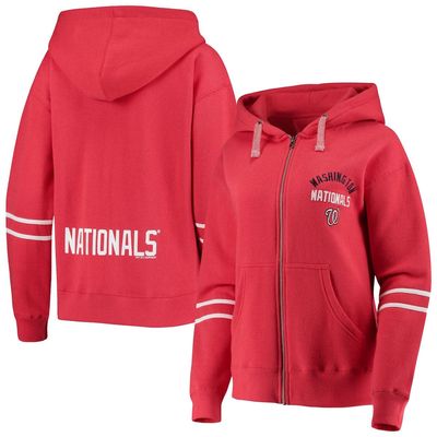 Women's Soft as a Grape Red Washington Nationals Full-Zip Hoodie Jacket