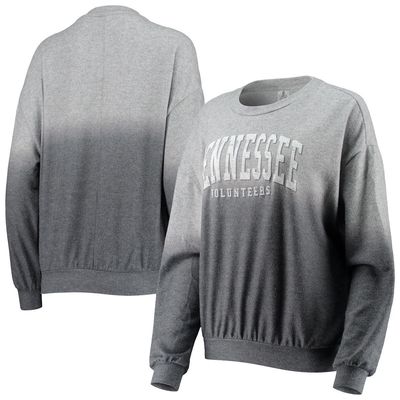 Women's Gameday Couture Charcoal/Gray Tennessee Volunteers Slow Fade Hacci Ombre Pullover Sweatshirt