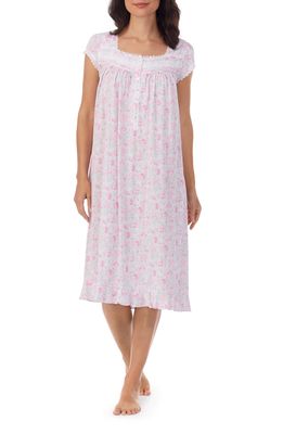Eileen West Lace Trim Waltz Nightgown in Pink