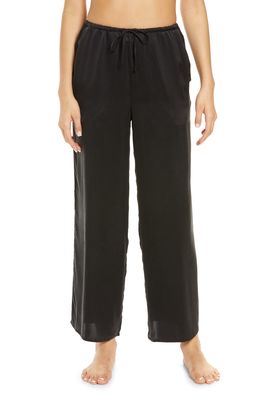 Papinelle Pure Silk Wide Leg Lounge Pants in Black