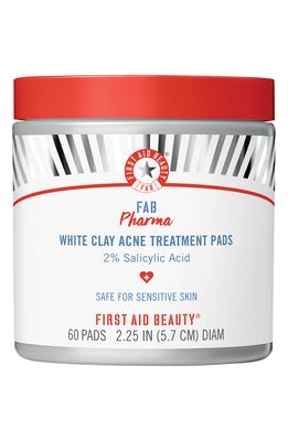 First Aid Beauty Fab Pharma White Clay Acne Treatment Pads with 2% Salicylic Acid