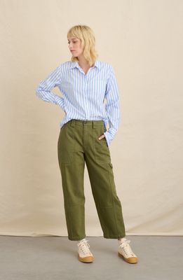 Alex Mill Phoebe Cotton Painter's Pants in Army Olive