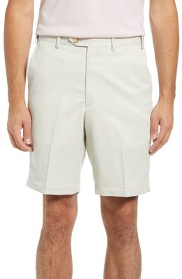 Berle Flat Front Shorts in Stone