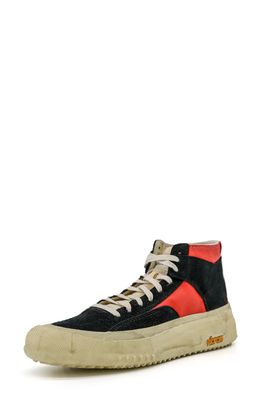 Brandblack Capo Distressed High Top Platform Sneaker in Black/Red