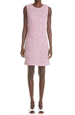 St. John Collection Boucle Slub Knit Shift Dress in Red Violet Multi
