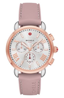 MICHELE Sporty Sport Sail Chronograph Watch Head with Silicone Strap