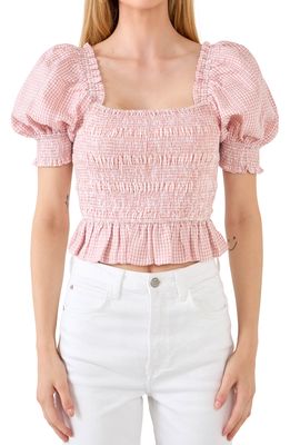Free the Roses Smocked Crop Top in Dusty Pink